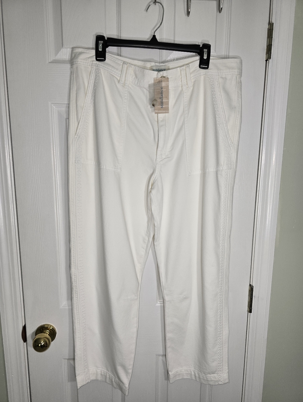 Sundance White Softgirl Cropped Boho Prairie Pants NWT